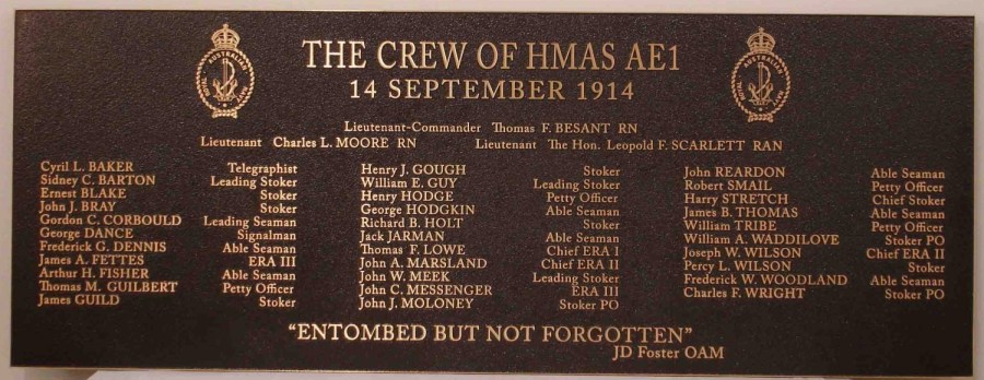 AE1 Memorial Plaque